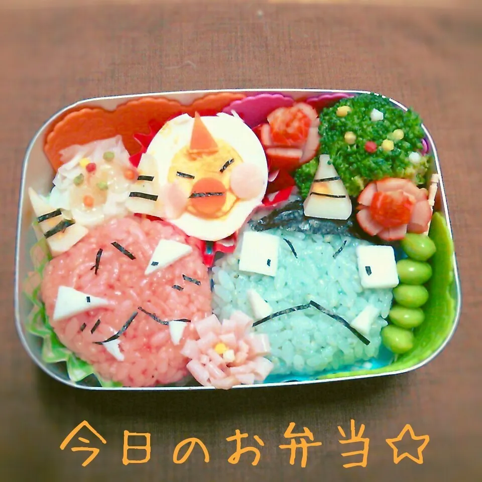 Snapdishの料理写真:2015年2月3日　子鬼のトリオ弁当|ししゃもさん