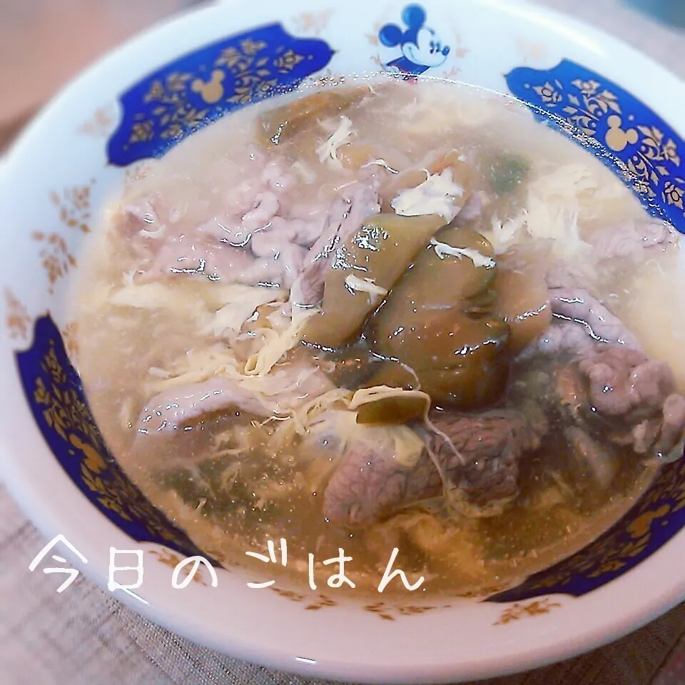 Snapdishの料理写真:豚肉とザーサイのスープ|ししゃもさん