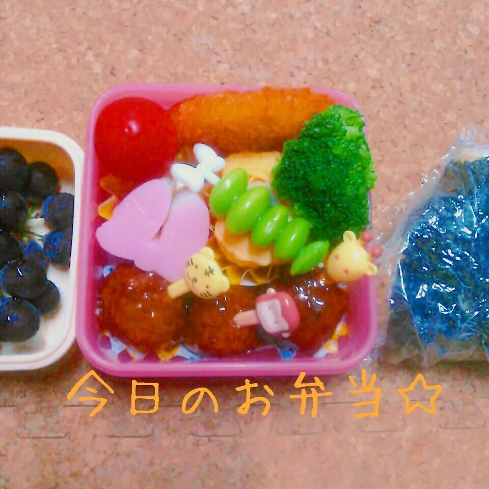 Snapdishの料理写真:2014年7月11日手抜き弁当|ししゃもさん