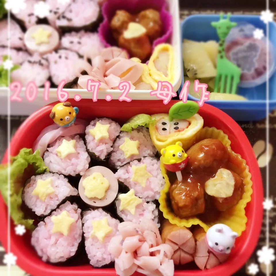 今日は、私(母)作~妹っちと私のお弁当~お花ダヨ🌼|Kayopichiさん