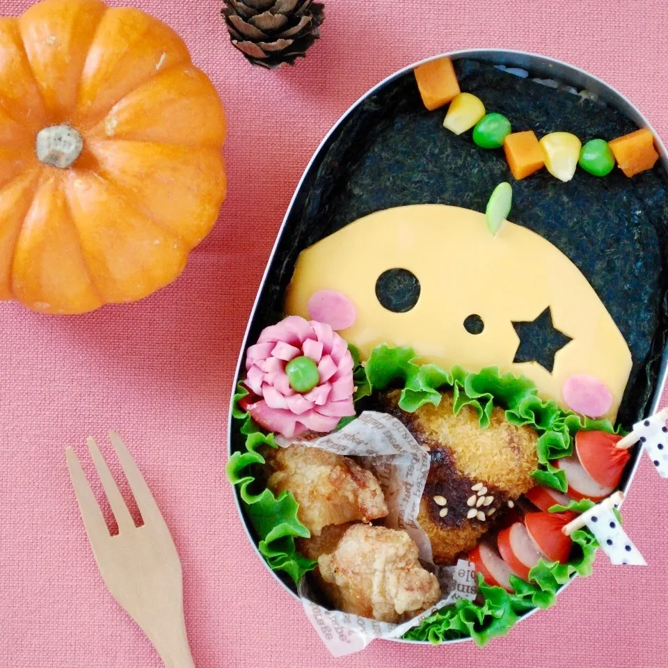 ハロウィンキャラ弁☆チーズで簡単のり弁（初級）|ザッキー☆さん