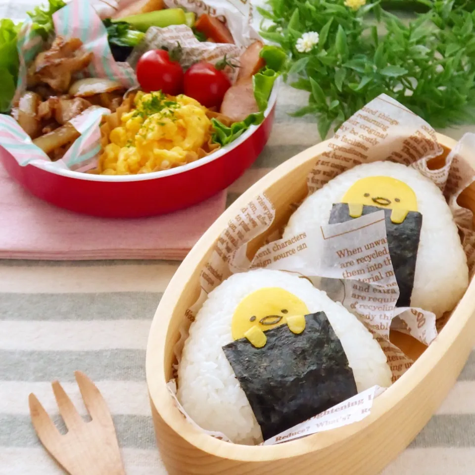 Snapdishの料理写真:キャラ弁☆ぐでたまおにぎり弁当|ザッキー☆さん