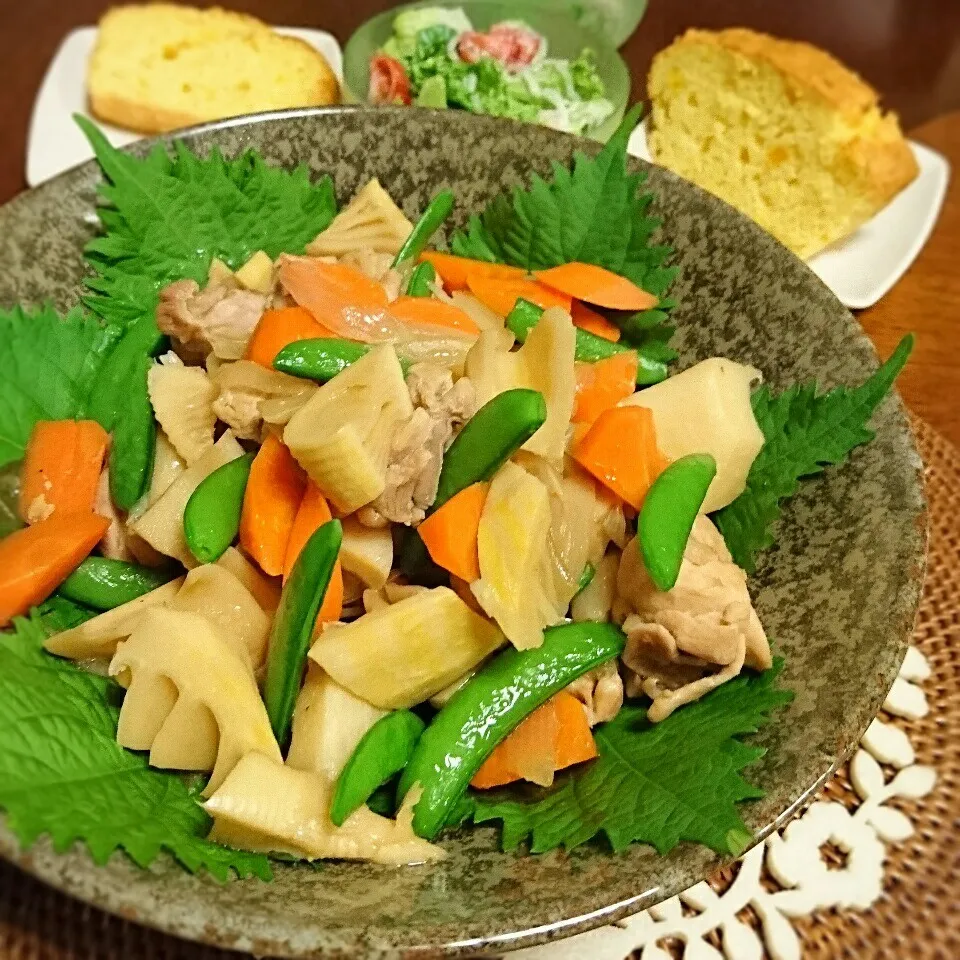 からあげビールさんの鶏肉とたけのこの肉じゃが風の真似っこ♪|おれくっしゃんさん