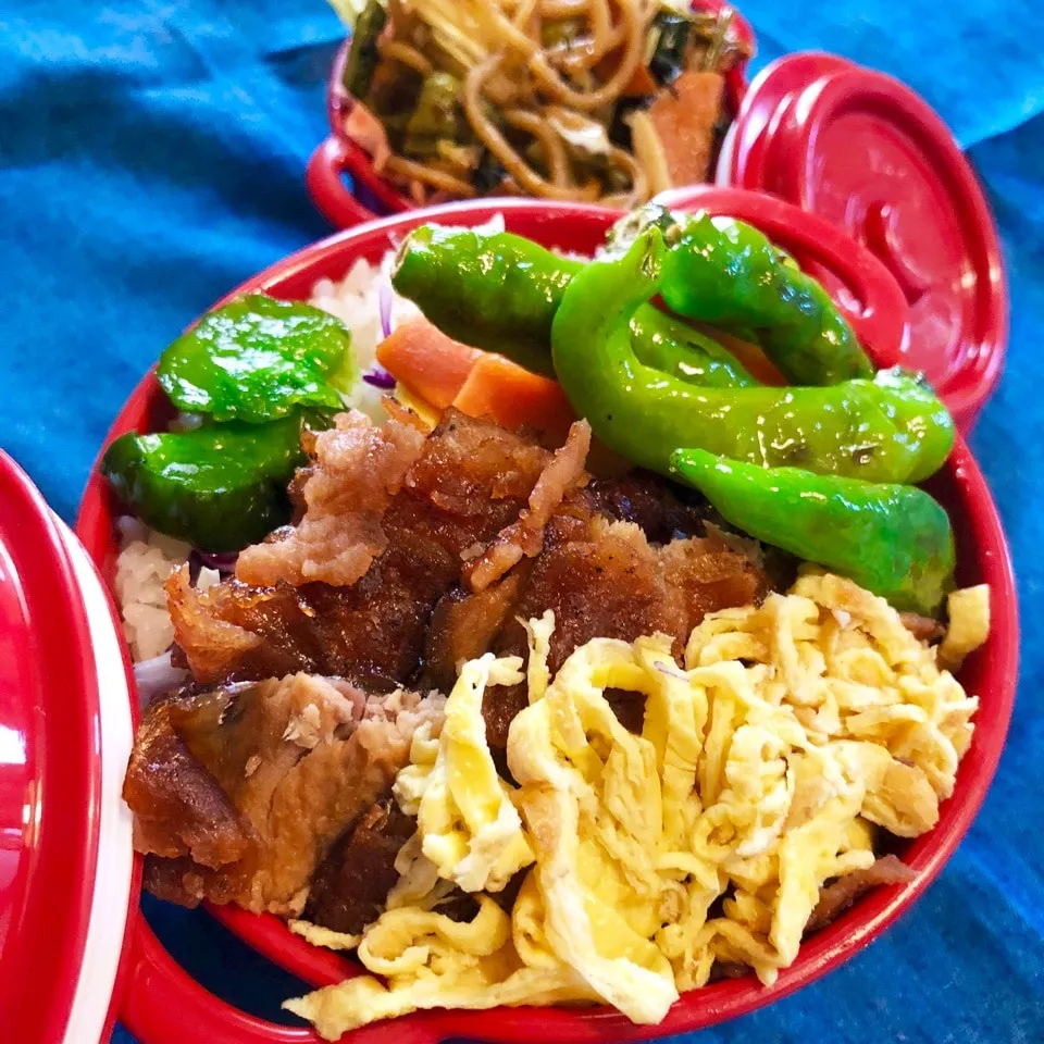 Snapdishの料理写真:一昨日の旦那の夜勤のお弁当🍱|ぷーはるひゅうさん