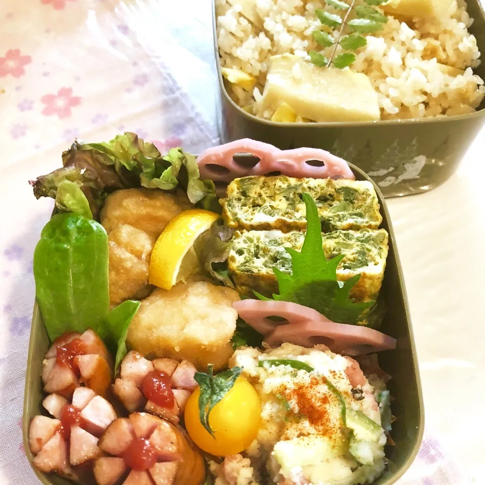 昨日の旦那の夜勤のお弁当🍱|ぷーはるひゅうさん