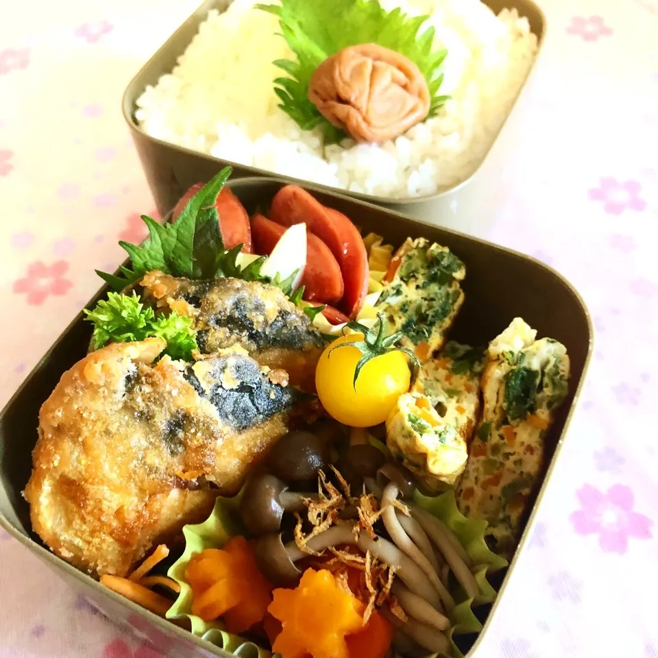 Snapdishの料理写真:昨日の旦那の夜勤のお弁当🍱|ぷーはるひゅうさん