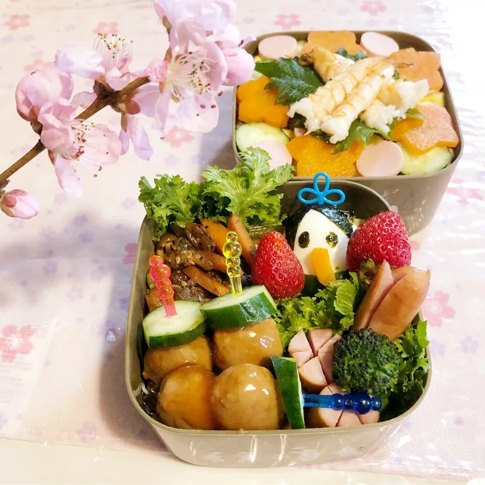 Snapdishの料理写真:昨日の旦那の夜勤のお弁当🍱|ぷーはるひゅうさん