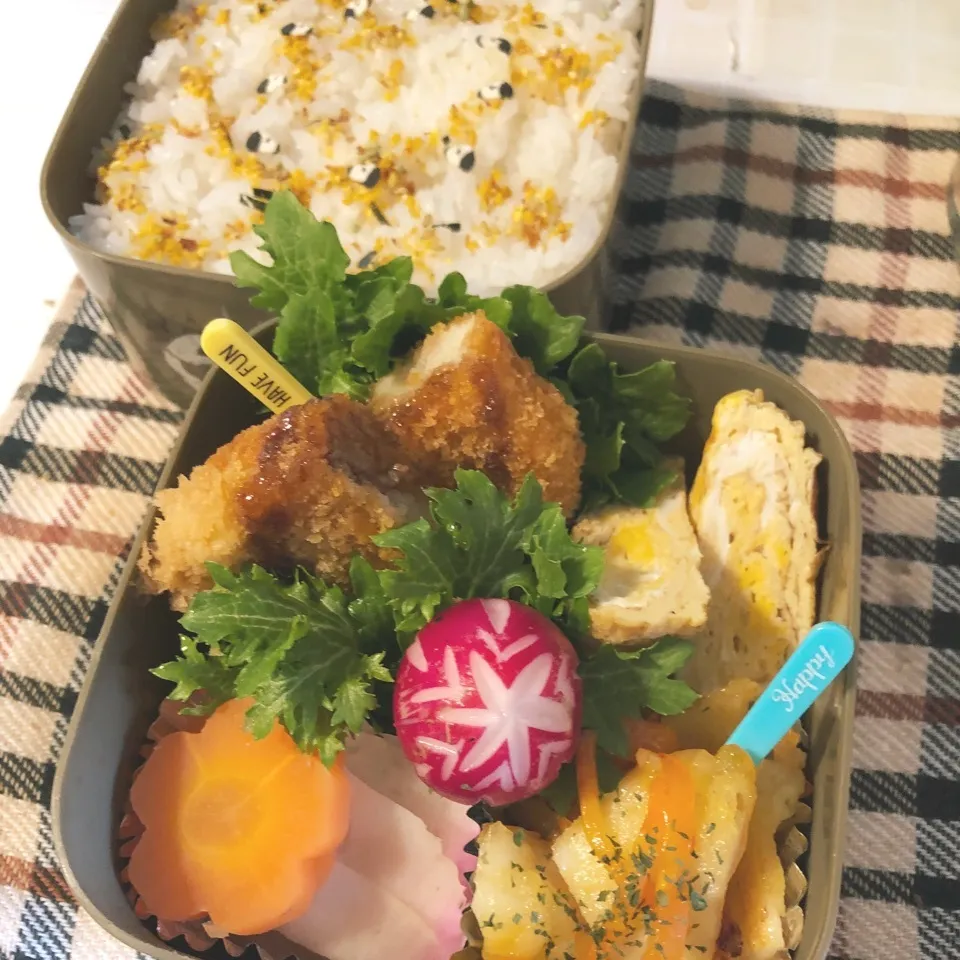 Snapdishの料理写真:旦那の夜勤のお弁当！|ぷーはるひゅうさん