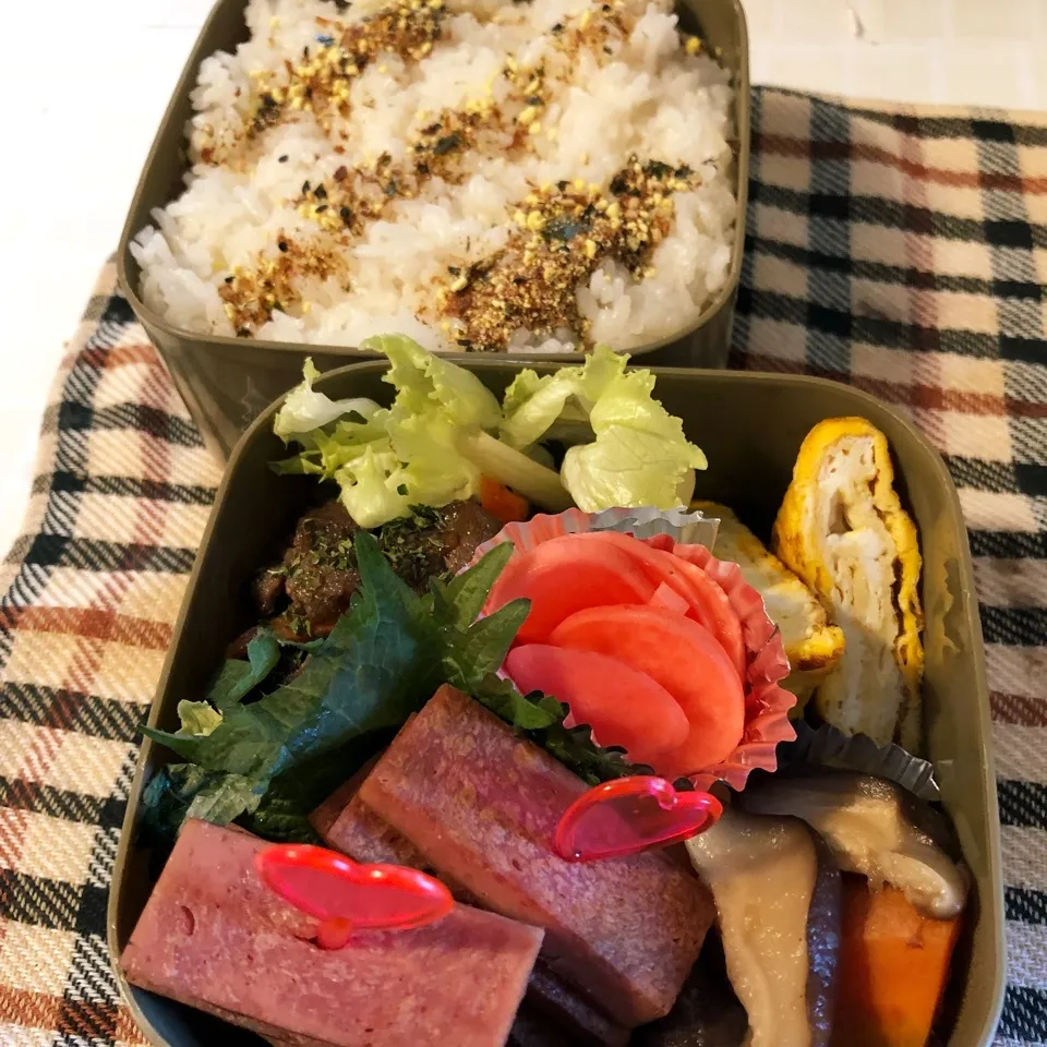 Snapdishの料理写真:先日の旦那のお弁当|ぷーはるひゅうさん