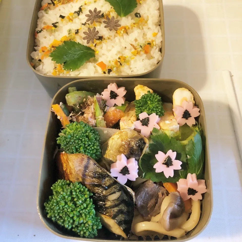 Snapdishの料理写真:昨日の旦那の夜勤のお弁当！|ぷーはるひゅうさん