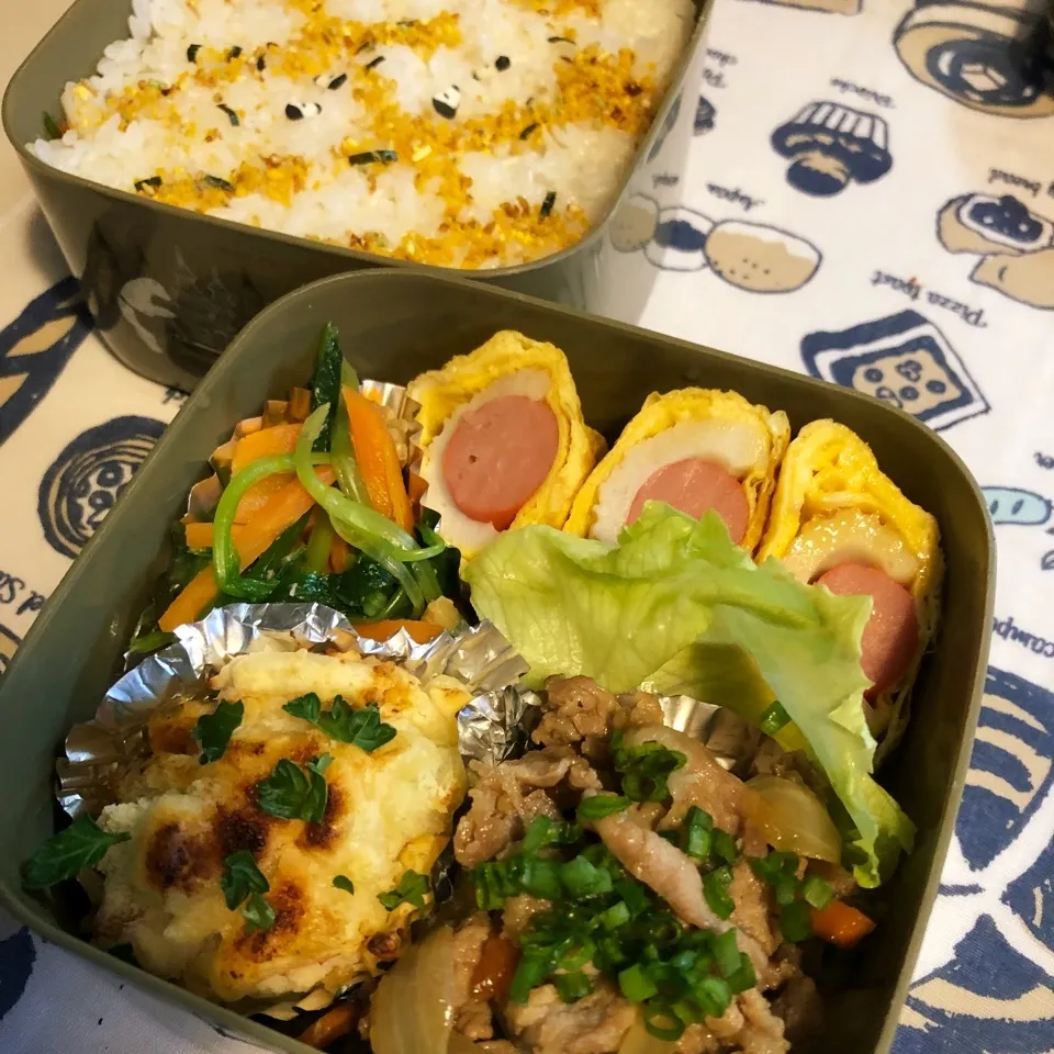 Snapdishの料理写真:旦那の夜勤のお弁当！|ぷーはるひゅうさん