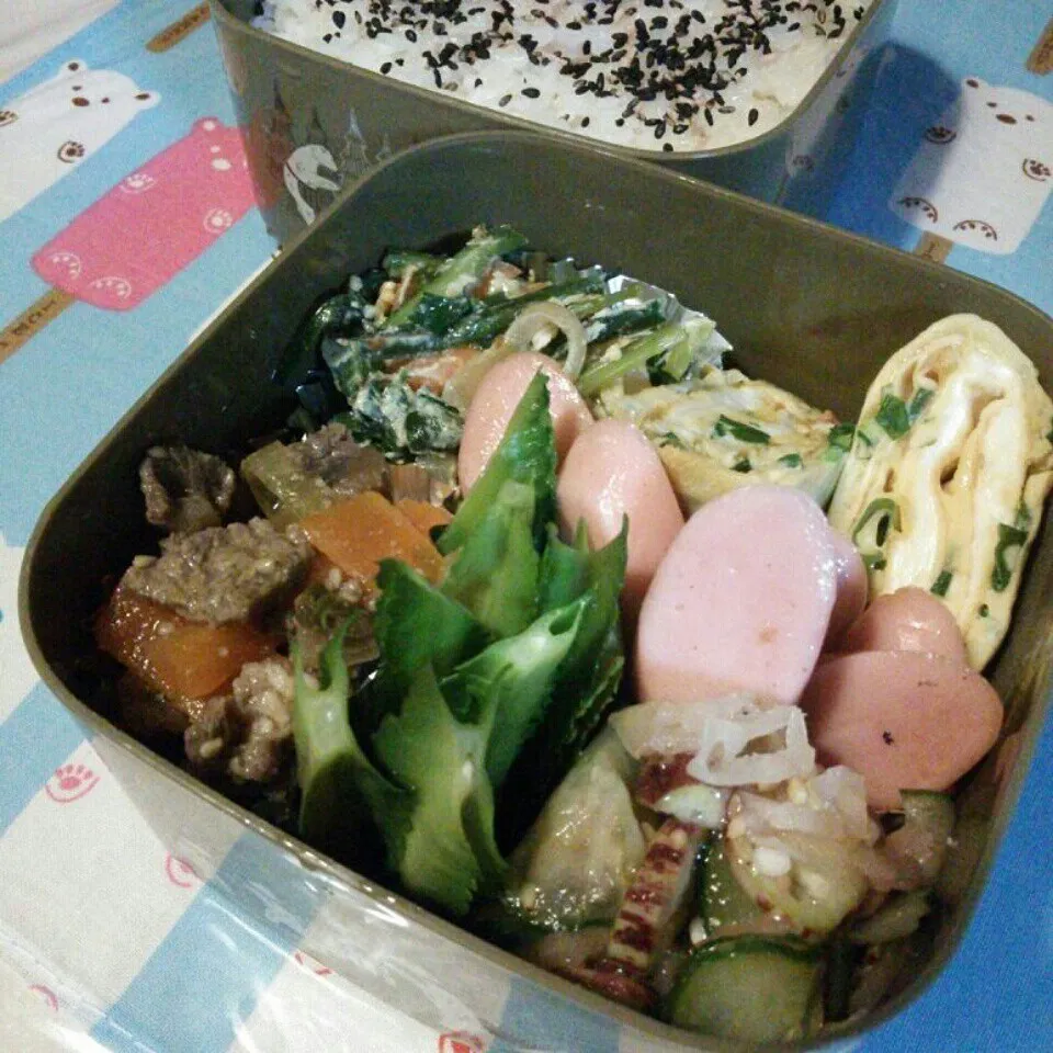 Snapdishの料理写真:今日の旦那のお弁当！|ぷーはるひゅうさん