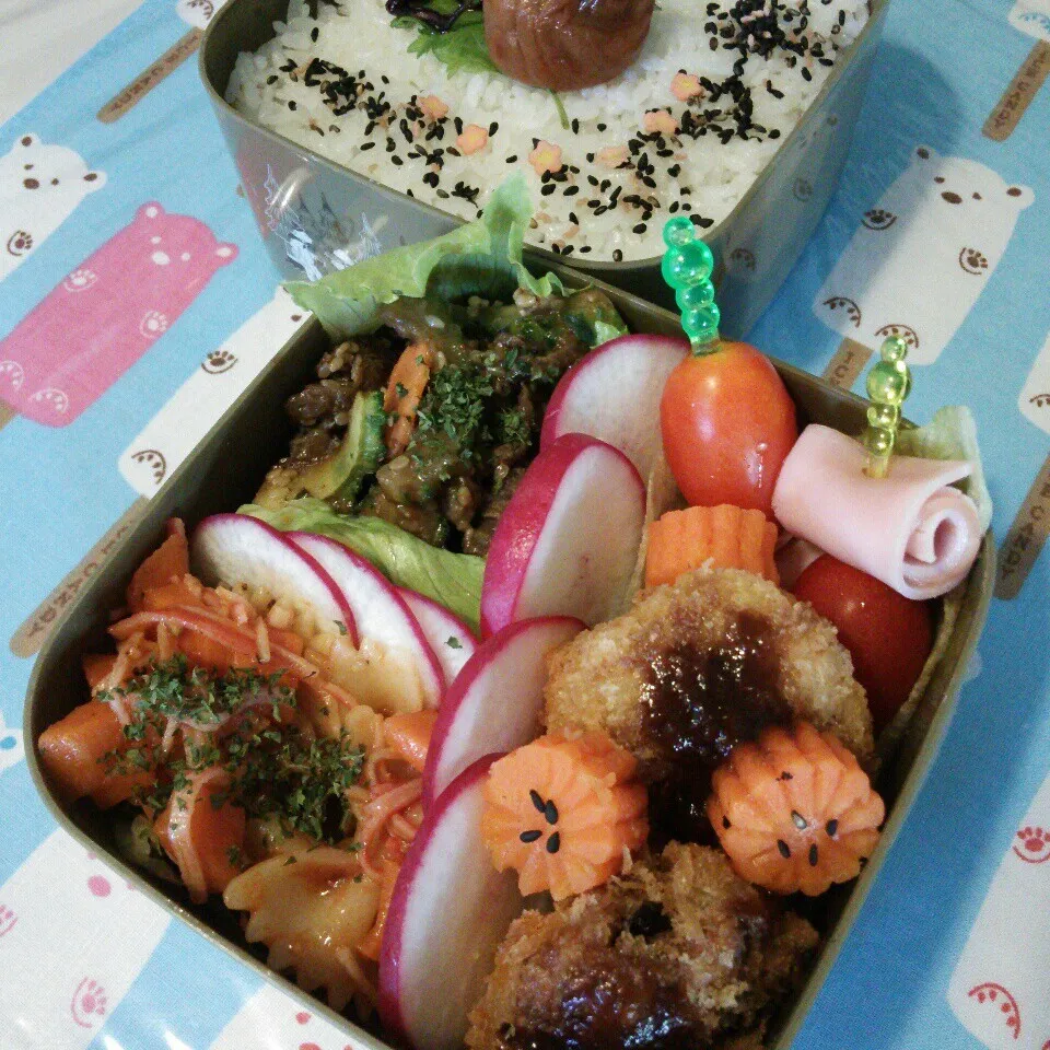 旦那の夜勤のお弁当！|ぷーはるひゅうさん