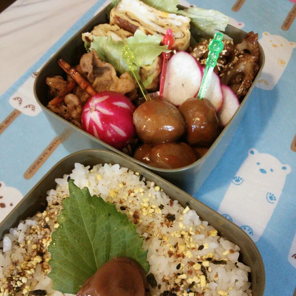 昨日の旦那の夜勤のお弁当！|ぷーはるひゅうさん