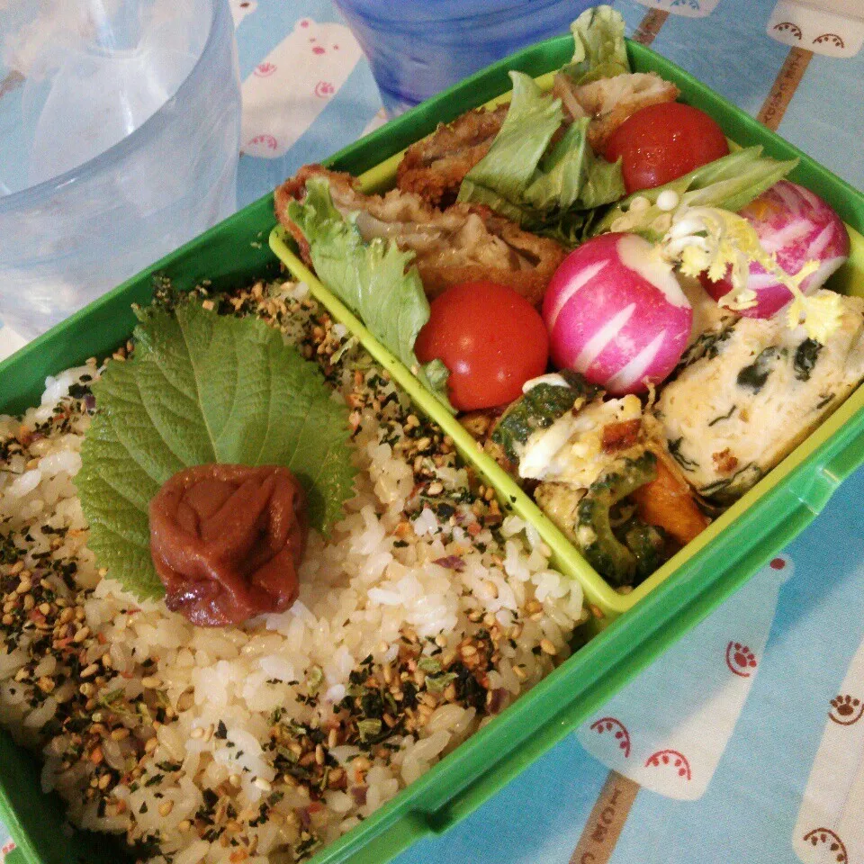 Snapdishの料理写真:昨日の旦那の夜勤のお弁当♪|ぷーはるひゅうさん