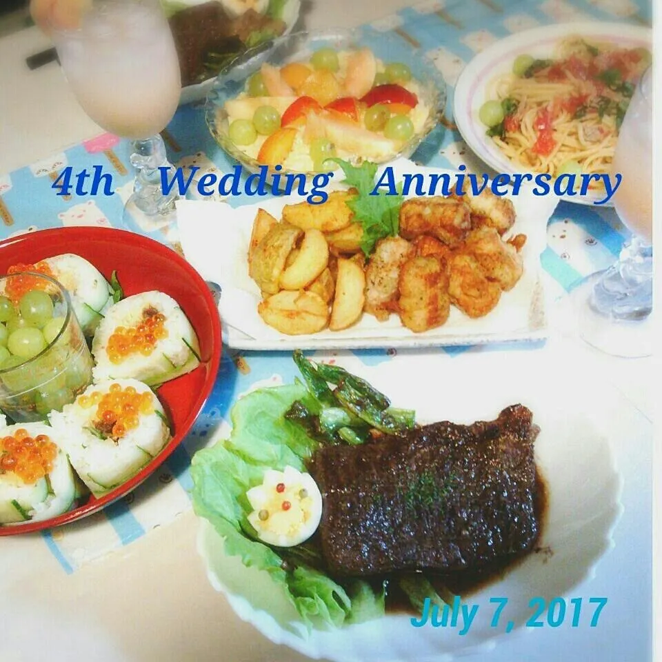 結婚記念日のご飯♪|ぷーはるひゅうさん