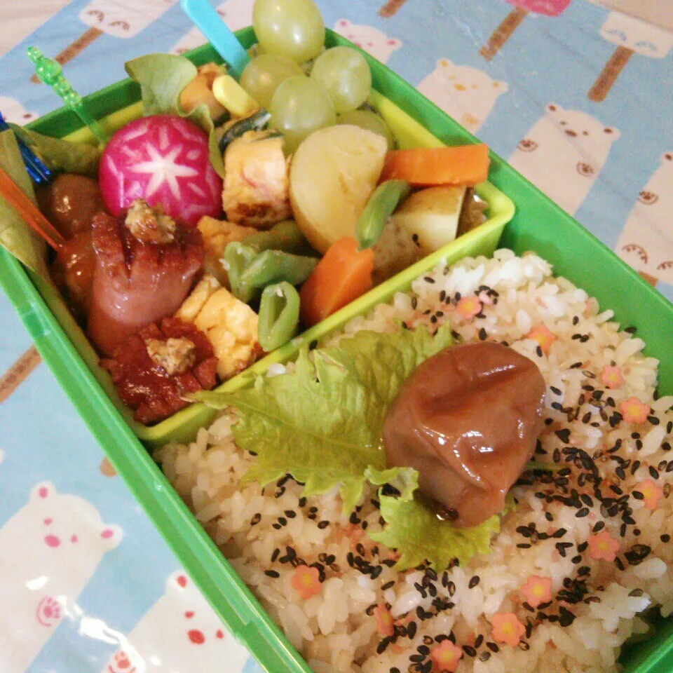 昨日の旦那の夜勤のお弁当♪|ぷーはるひゅうさん