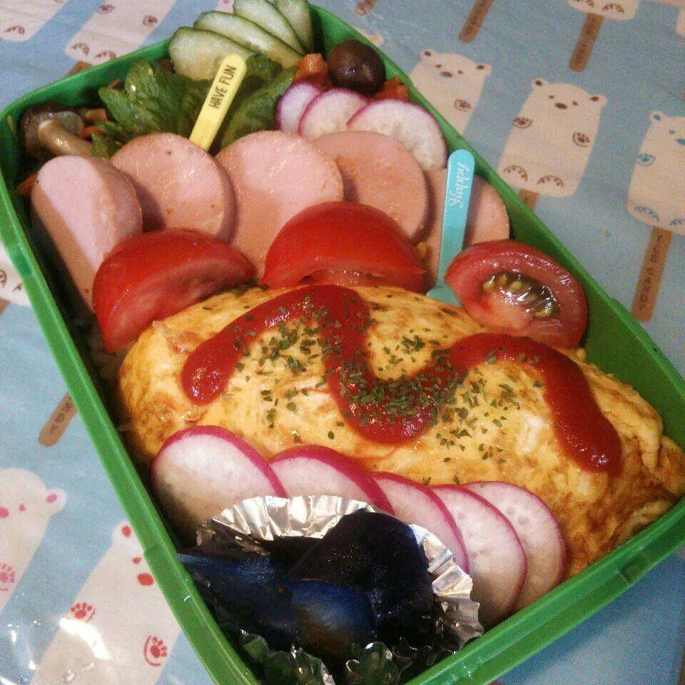 旦那の夜勤のお弁当♪のっけ弁当♪|ぷーはるひゅうさん