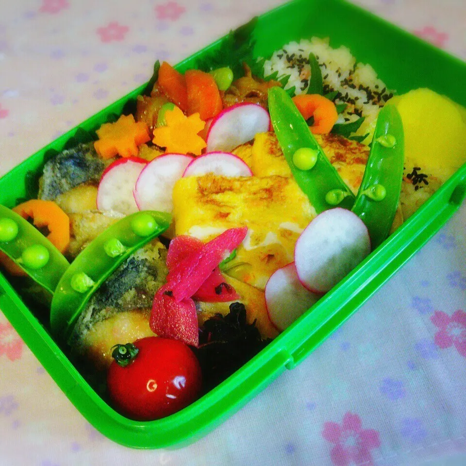 旦那の夜勤のお弁当♪のっけ弁当♪|ぷーはるひゅうさん