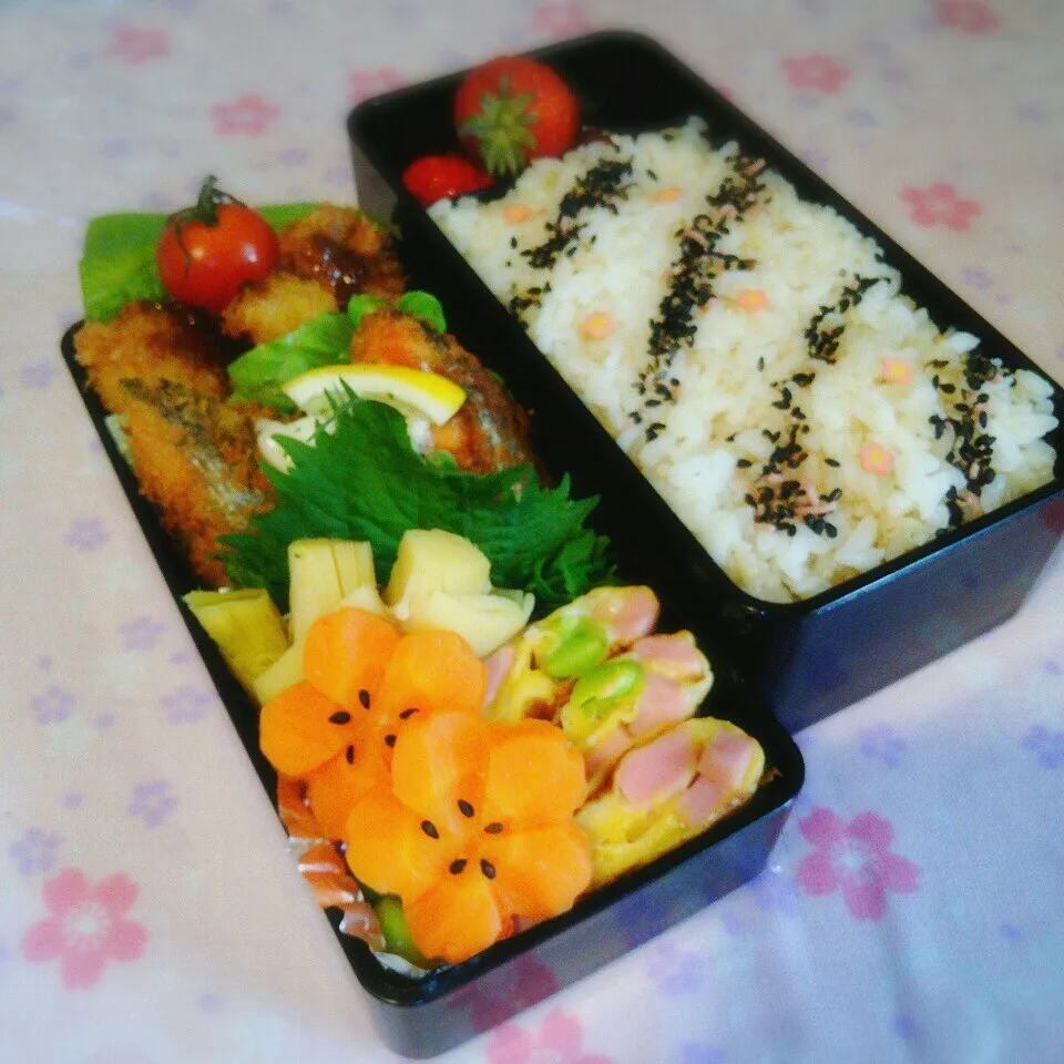 旦那の夜勤のお弁当！|ぷーはるひゅうさん