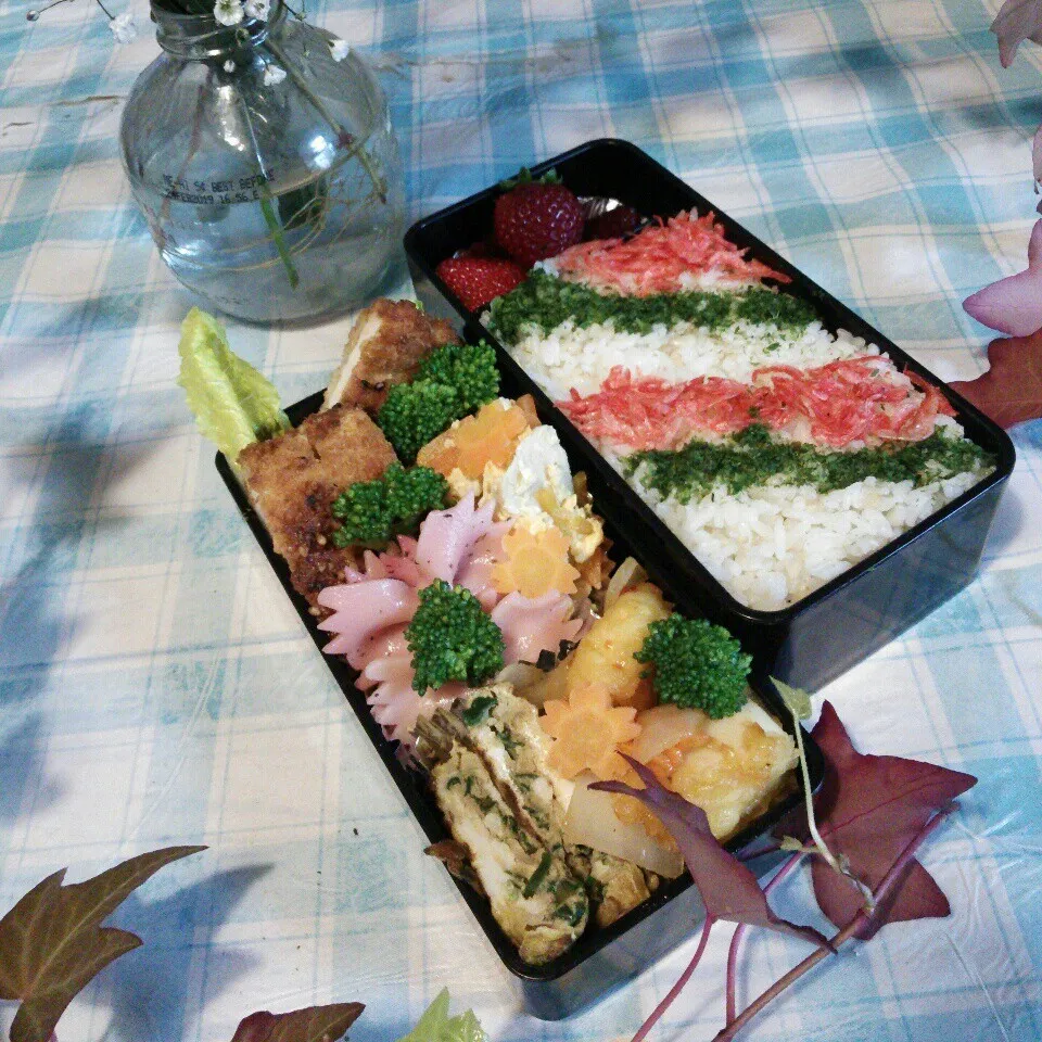 昨日の旦那の夜勤のお弁当♪|ぷーはるひゅうさん