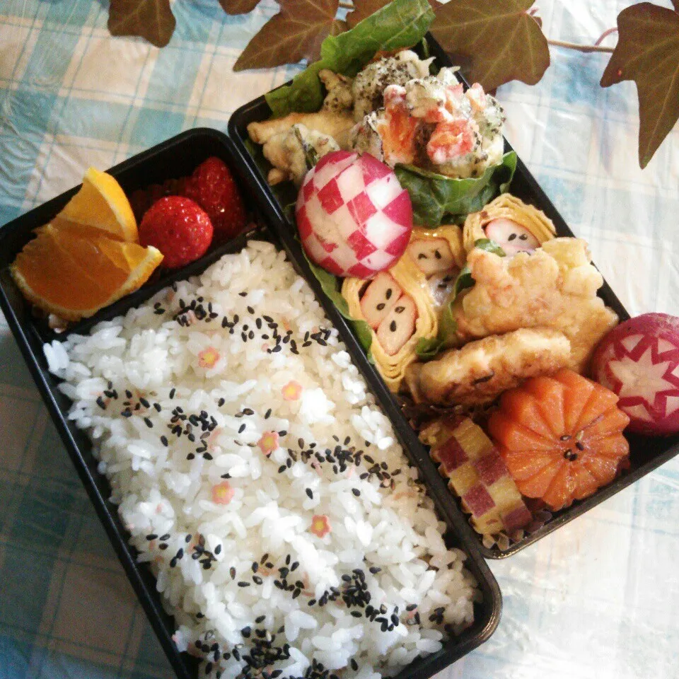 Snapdishの料理写真:旦那の夜勤のお弁当！|ぷーはるひゅうさん