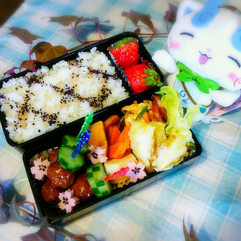 Snapdishの料理写真:旦那の夜勤のお弁当！|ぷーはるひゅうさん