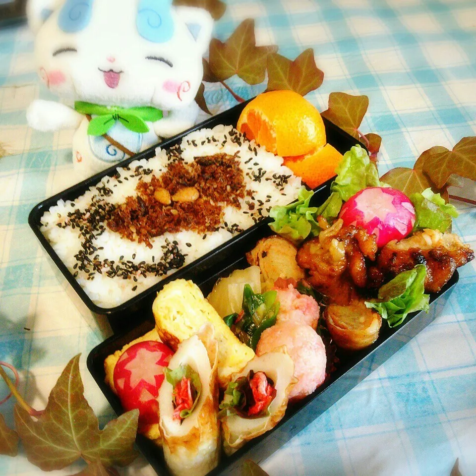 一昨日の旦那の夜勤のお弁当♪|ぷーはるひゅうさん