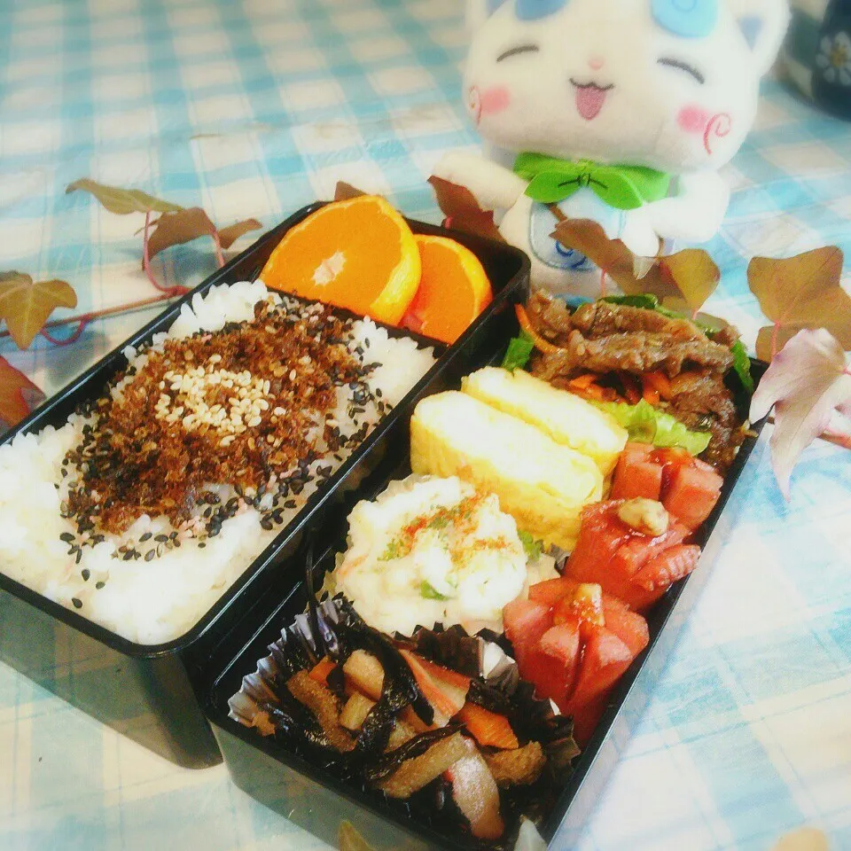 今日の旦那の夜勤のお弁当♪|ぷーはるひゅうさん