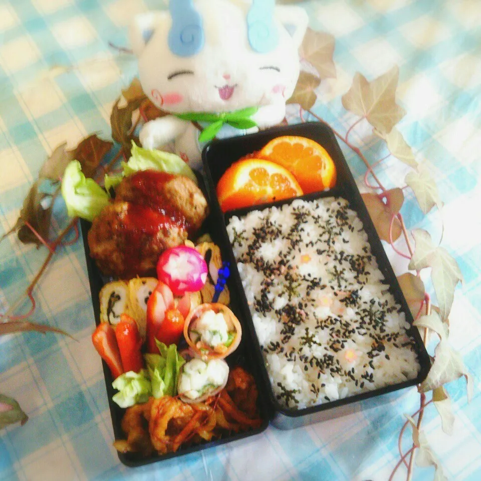 一昨日の旦那の夜勤のお弁当♪|ぷーはるひゅうさん