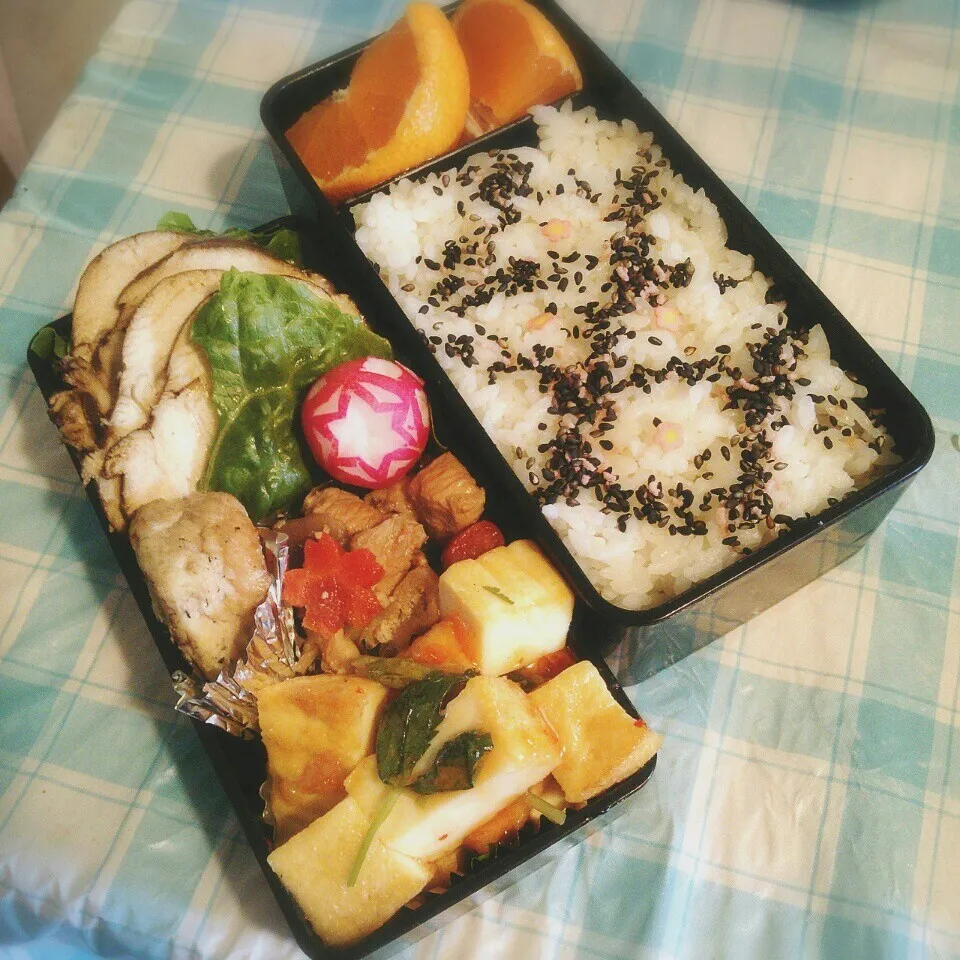 旦那の夜勤のお弁当♪|ぷーはるひゅうさん