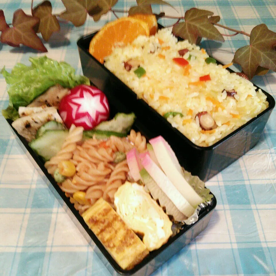 旦那の夜勤のお弁当♪|ぷーはるひゅうさん