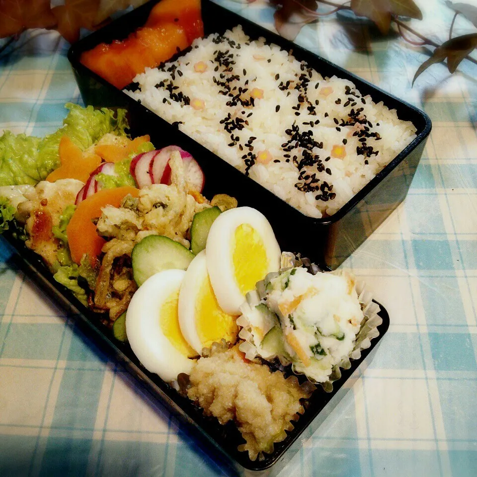 Snapdishの料理写真:旦那の夜勤のお弁当♪|ぷーはるひゅうさん