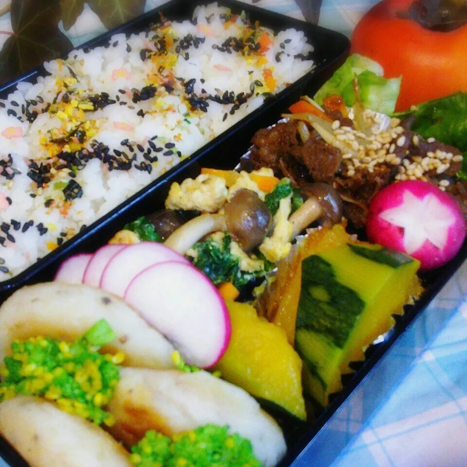 Snapdishの料理写真:旦那の夜勤のお弁当♪|ぷーはるひゅうさん