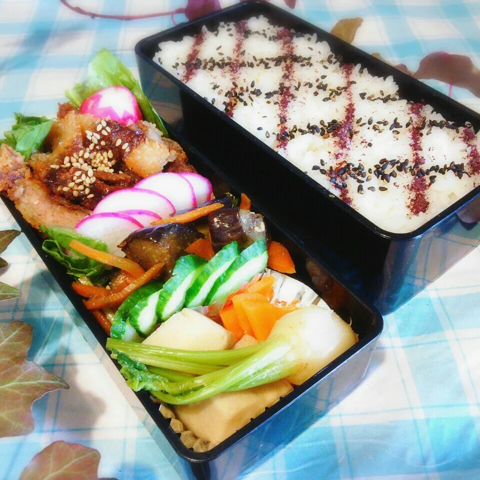 旦那の夜勤のお弁当♪|ぷーはるひゅうさん