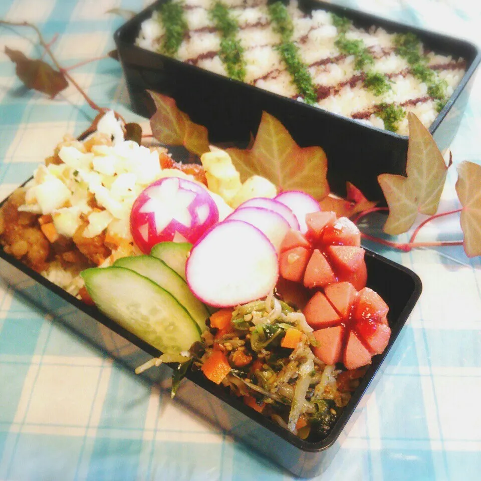 旦那の夜勤のお弁当♪|ぷーはるひゅうさん