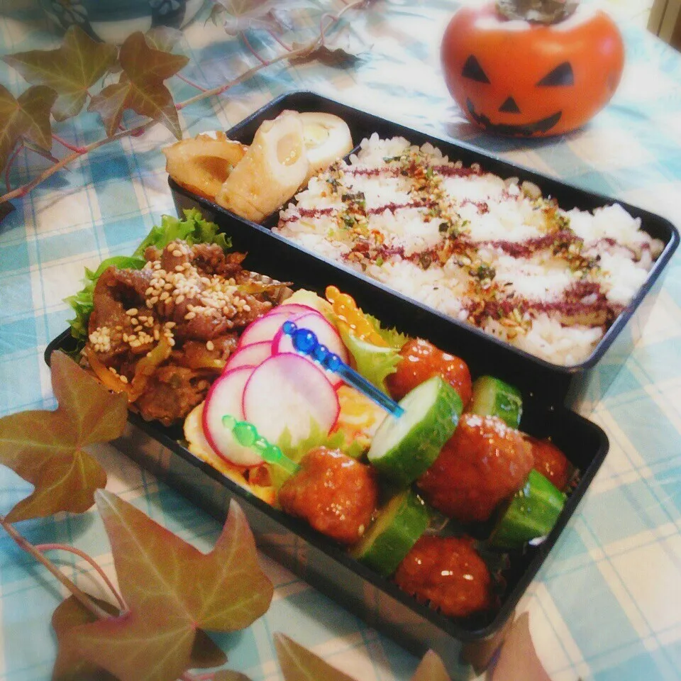 旦那の夜勤のお弁当♪|ぷーはるひゅうさん