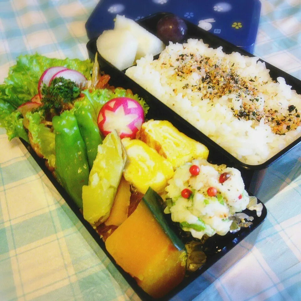 旦那の夜勤のお弁当♪|ぷーはるひゅうさん