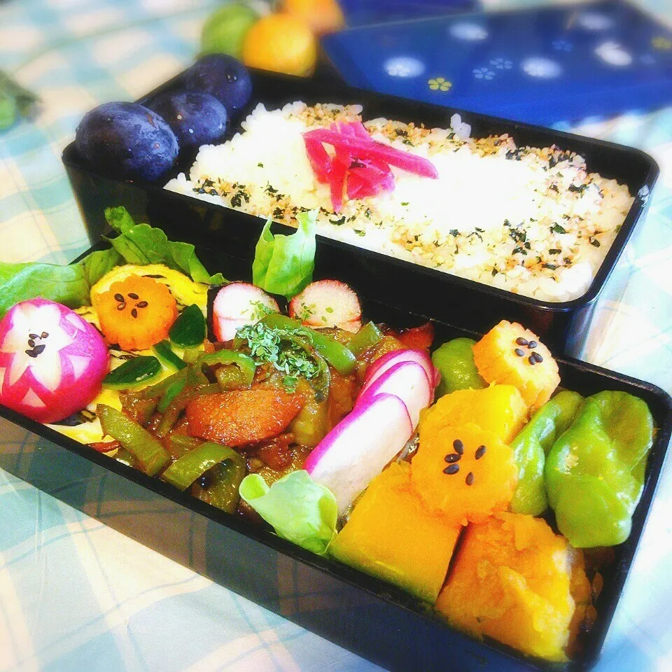 旦那の夜勤のお弁当♪|ぷーはるひゅうさん