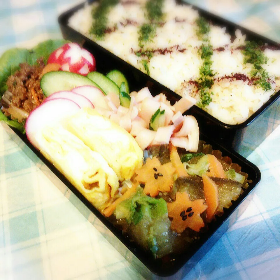 Snapdishの料理写真:旦那の夜勤のお弁当♪|ぷーはるひゅうさん