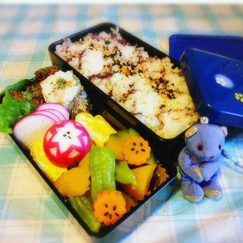 旦那の夜勤のお弁当♪|ぷーはるひゅうさん