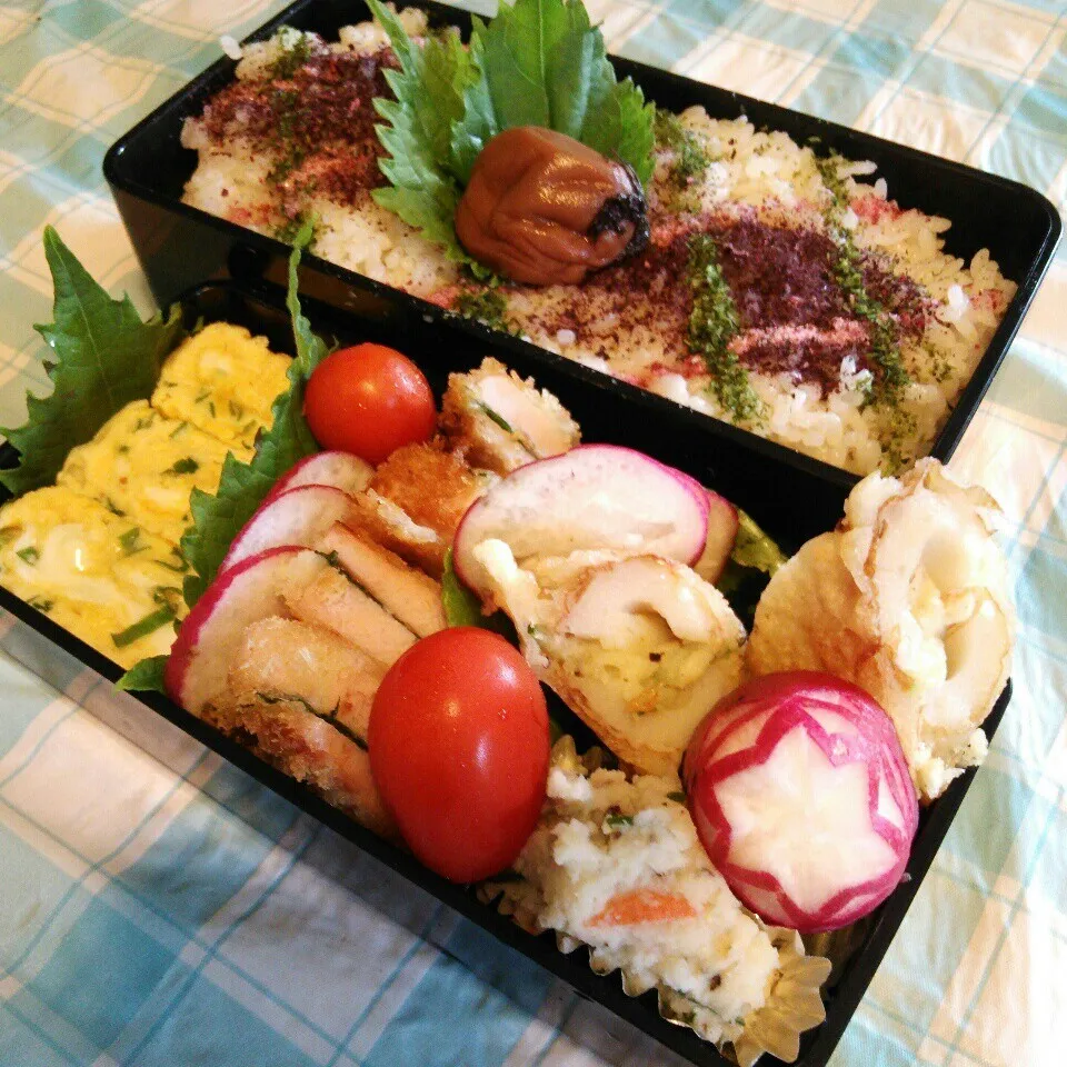 Snapdishの料理写真:旦那の夜勤のお弁当♪|ぷーはるひゅうさん