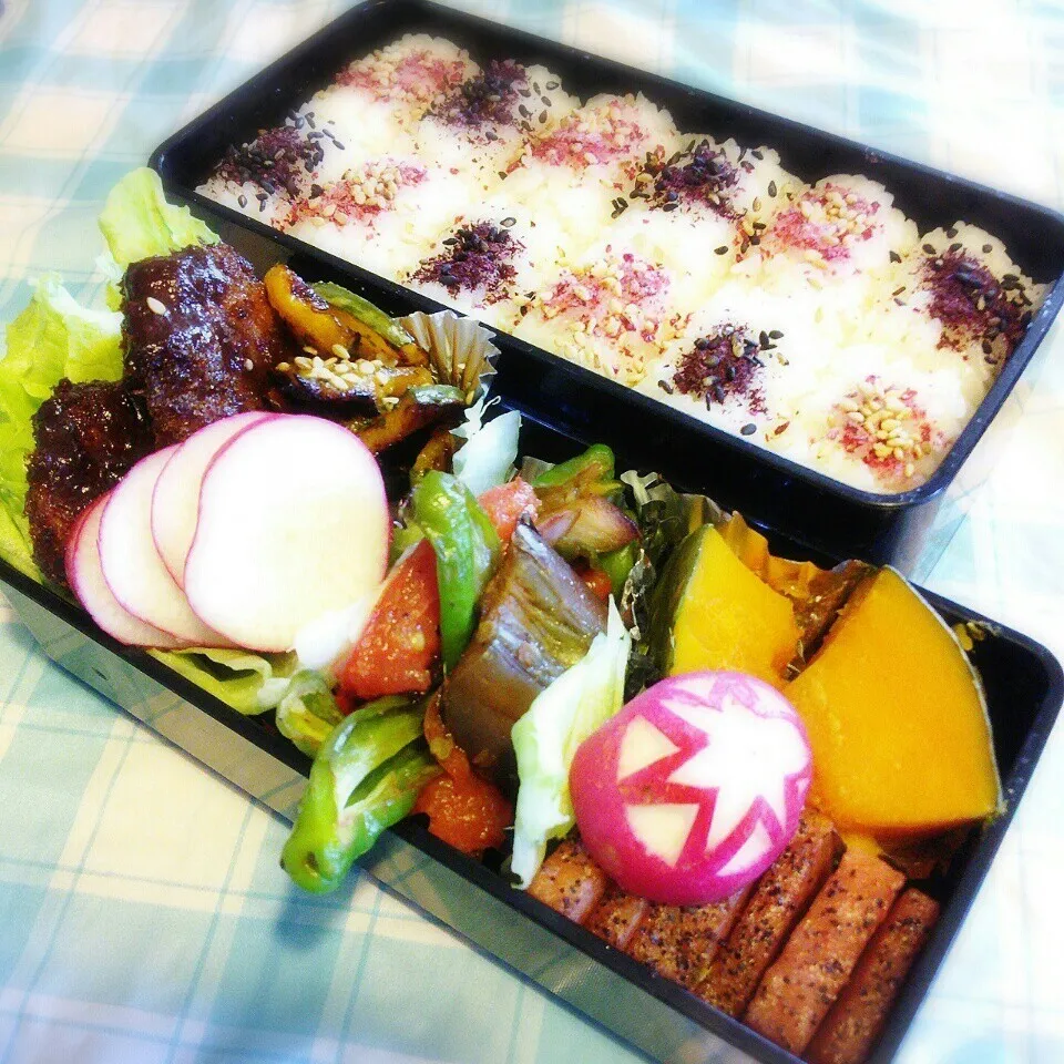 旦那の夜勤のお弁当♪|ぷーはるひゅうさん