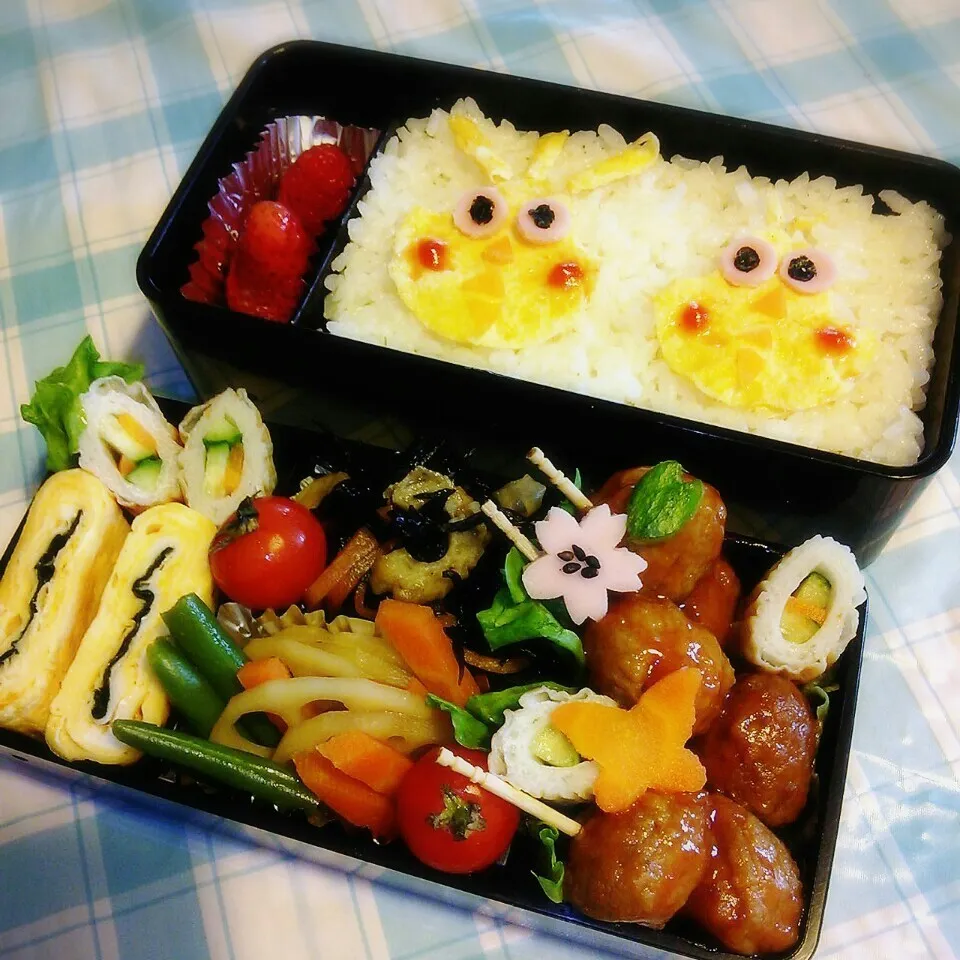 旦那の夜勤のお弁当♪ポインコ兄弟♪|ぷーはるひゅうさん