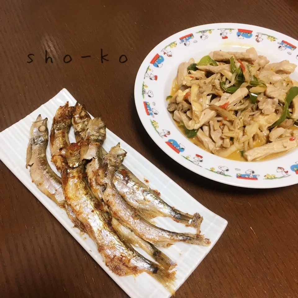 シシャモと肉と野菜のマヨ豆板醤炒め|sho-koさん