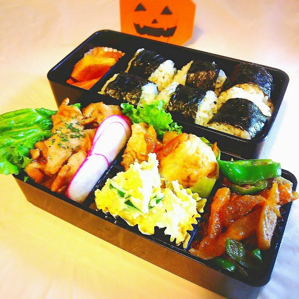 Snapdishの料理写真:旦那さんの夜勤のお弁当♪|ぷーはるひゅうさん