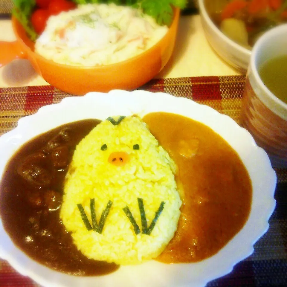 きいろいとりのビーフ＆チキンカレー|ぷーはるひゅうさん