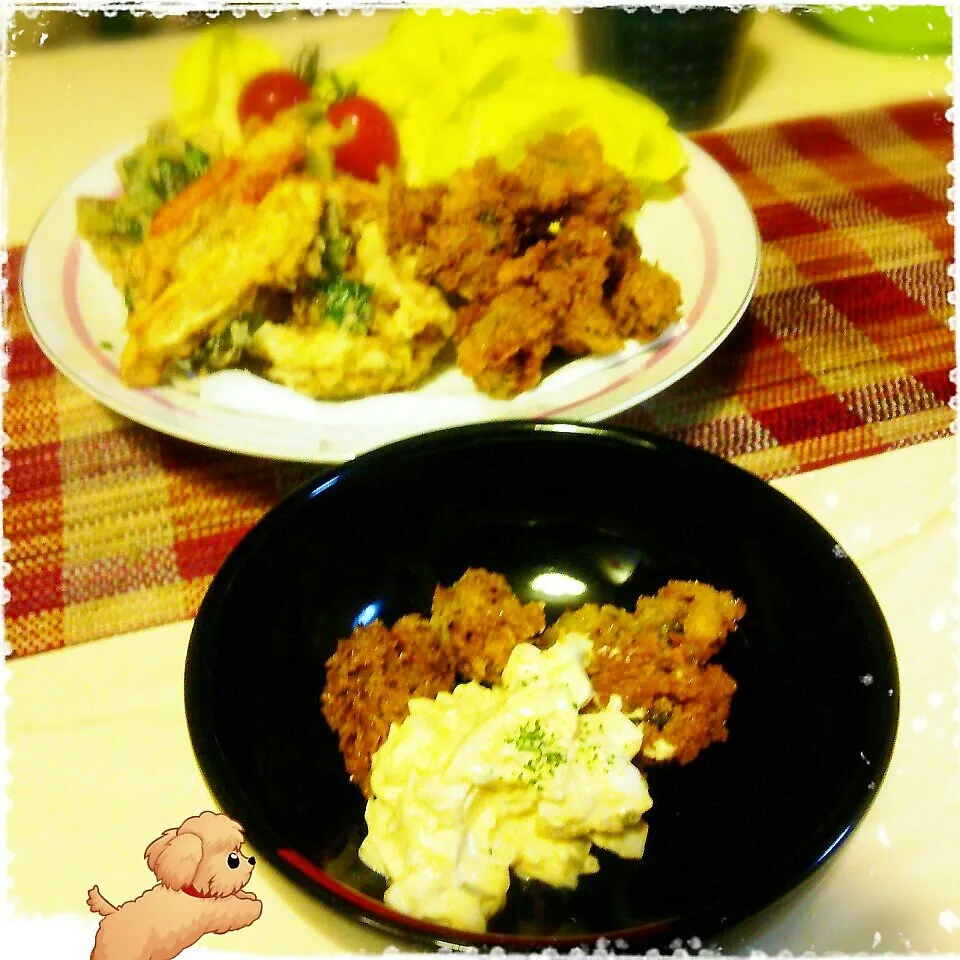 カキフライと牡蠣のかき揚げ！ヘ(≧▽≦ヘ)♪|ぷーはるひゅうさん