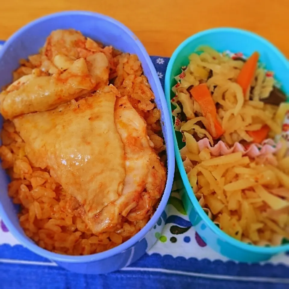 トマトジュースでチキンライス弁当|ぽよさん