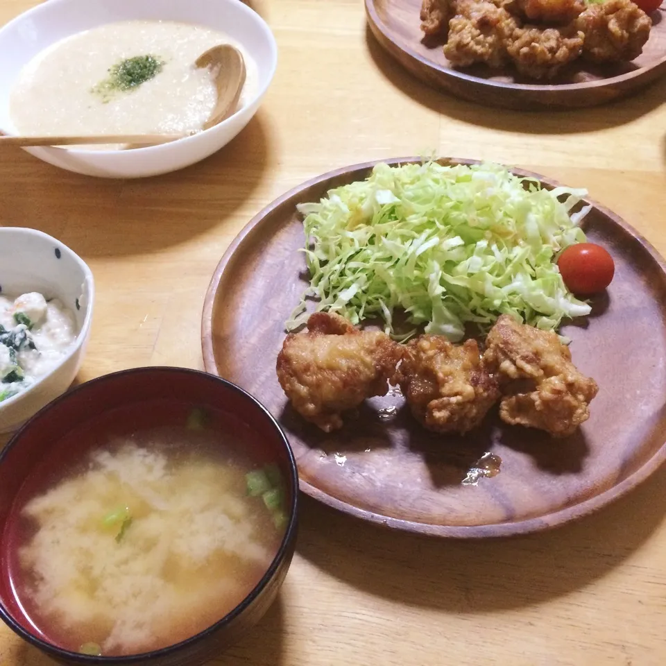 からあげで夕飯|みぃたんさん